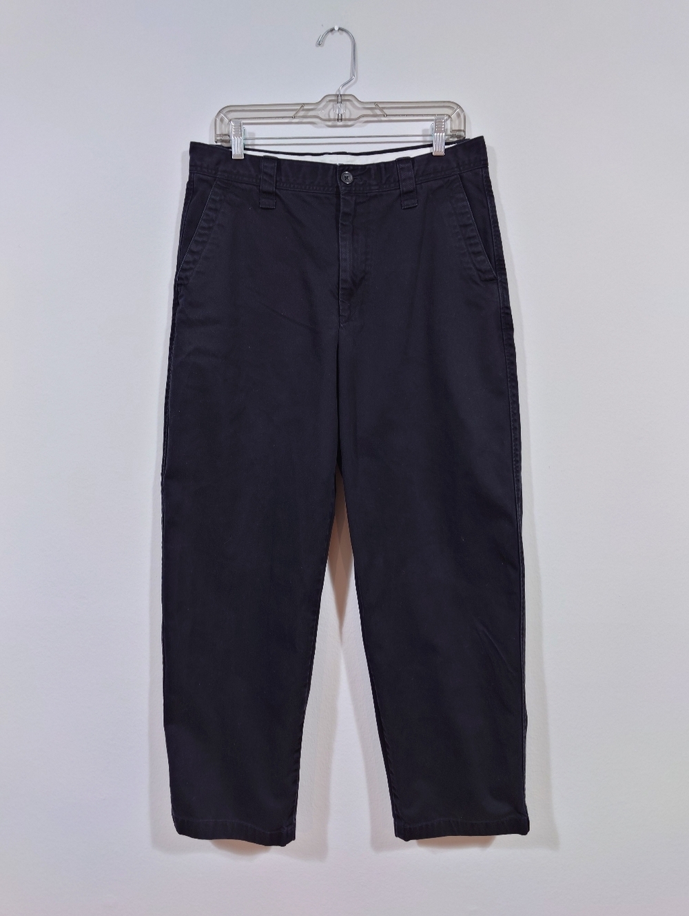 Uniqlo Black Chino Pants 32x29 Slim Tapered Classic Cotton